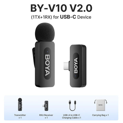 BOYA BY V Wireless Lavalier Microphone For IPhone Android Vlogging Interviews And Live Broadcast 13