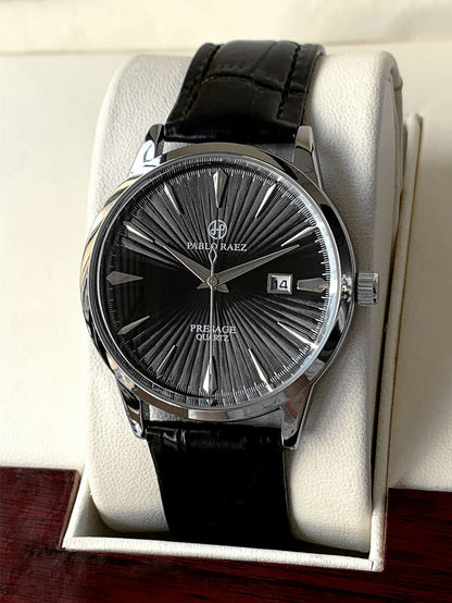 Waterproof Calendar Leather Strap Men Watch, Business Watches Quartz Wristwatches, Elegant Daily Timepiece
