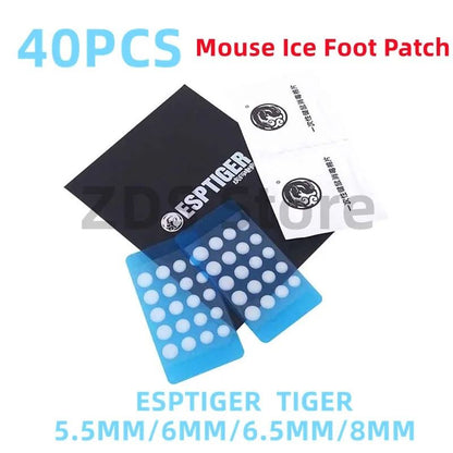40PCS Esptiger ICE V2 Foot Stickers with Arc Edge for DIY Mouse Grip Precision in Multiple Sizes