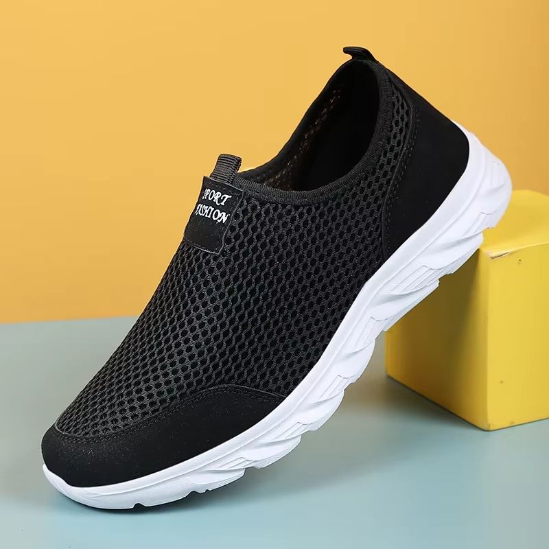 AirStride Mens Mesh Slip On Sneakers Lightweight Breathable Walking And Driving Shoes 1