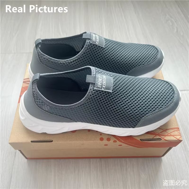 AirStride Mens Mesh Slip On Sneakers Lightweight Breathable Walking And Driving Shoes 4