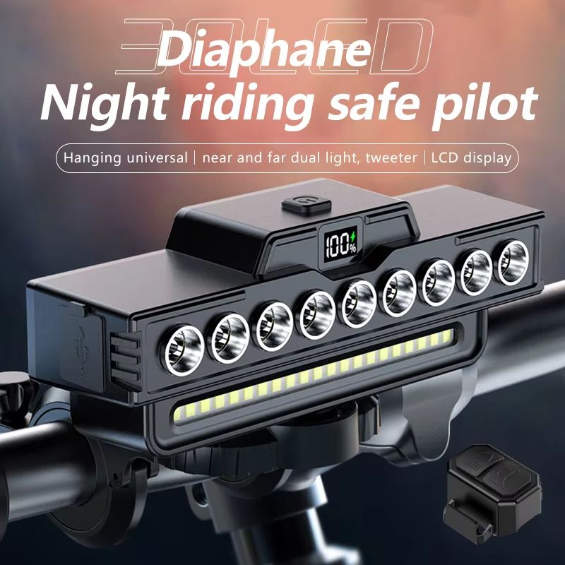 USB Rechargeable LED Bike Light with Horn Waterproof Front Headlight for MTB and Road Cycling