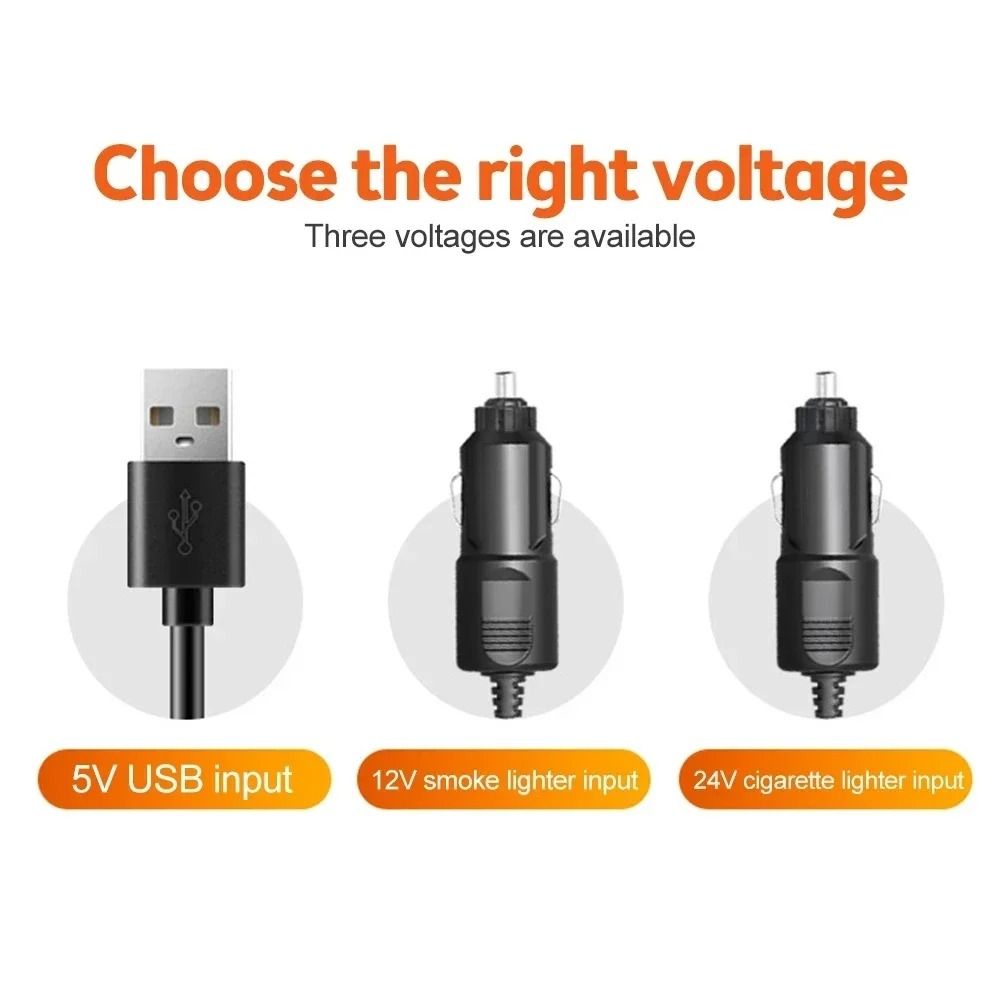 3 Head Adjustable Car And Desk Fan With USB Or 12V 24V Power And Silent Dual Speed Design For Home  5