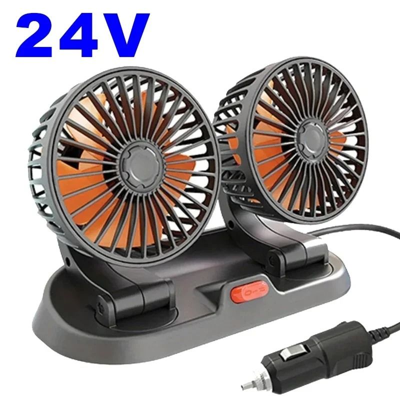 3 Head Adjustable Car And Desk Fan With USB Or 12V 24V Power And Silent Dual Speed Design For Home  9