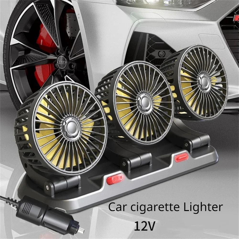 3 Head Adjustable Car And Desk Fan With USB Or 12V 24V Power And Silent Dual Speed Design For Home  11