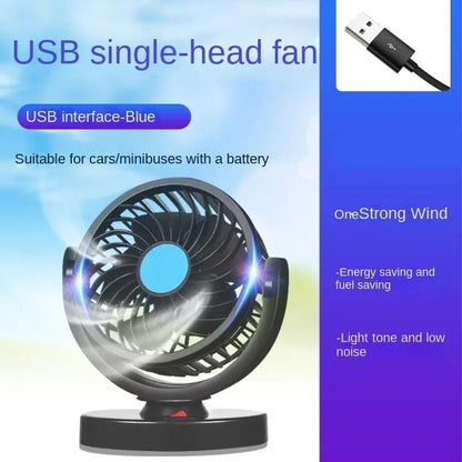 3 Head Adjustable Car And Desk Fan With USB Or 12V 24V Power And Silent Dual Speed Design For Home  6