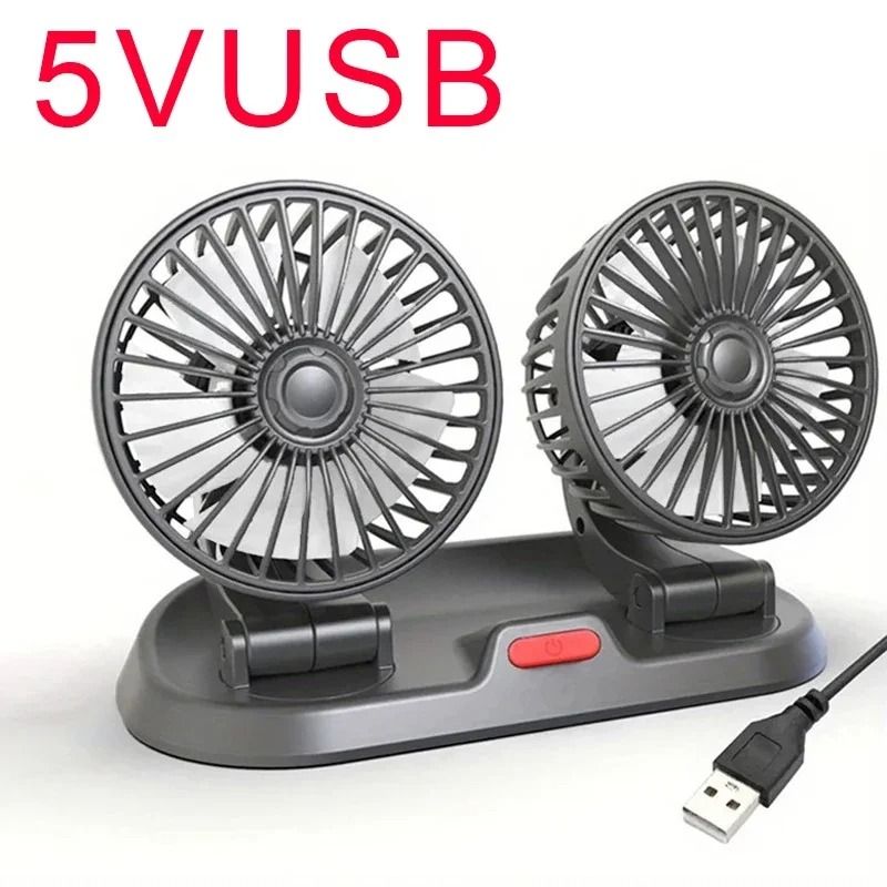 3 Head Adjustable Car And Desk Fan With USB Or 12V 24V Power And Silent Dual Speed Design For Home  7