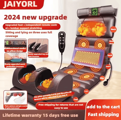 Electric Full Body Massage Mattress with Heating Airbag and Kneading Vibration Cushion