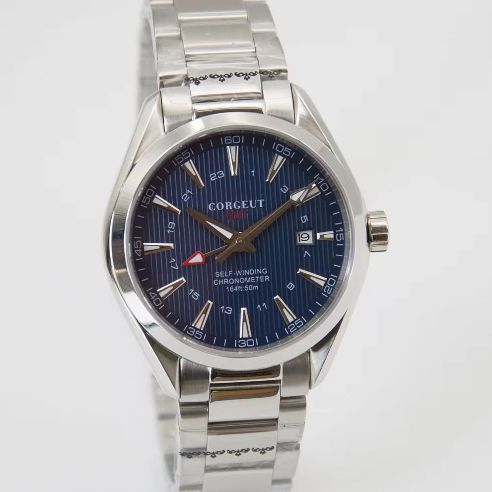 GMT Automatic Watch for Man, Sapphire Crystal, Luminous Hands, Waterproof Stainless Steel Mechanical Watch