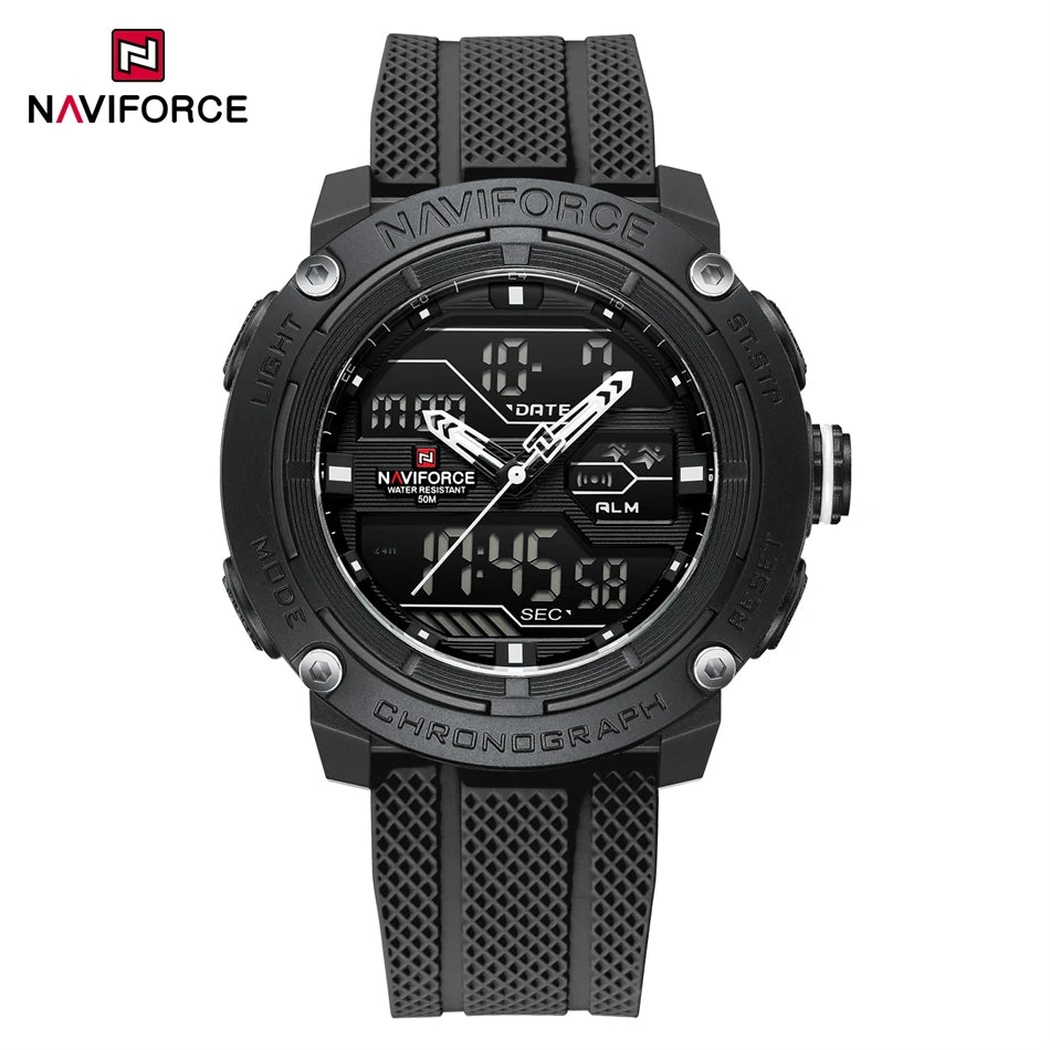 Men Waterproof Sport Watch, Quartz Digital Dual Time Wristwatch, Military Stopwatch Reloj Hombre