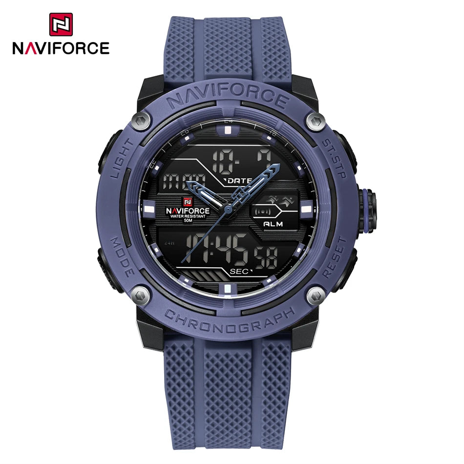 Men Waterproof Sport Watch, Quartz Digital Dual Time Wristwatch, Military Stopwatch Reloj Hombre
