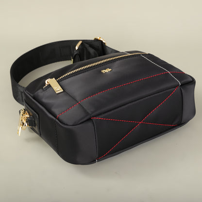 Folding Square Crossbody Bag, Fashion Waterproof PG Nylon Fabric, Lightweight Multi Functional Travel Shoulder Purse