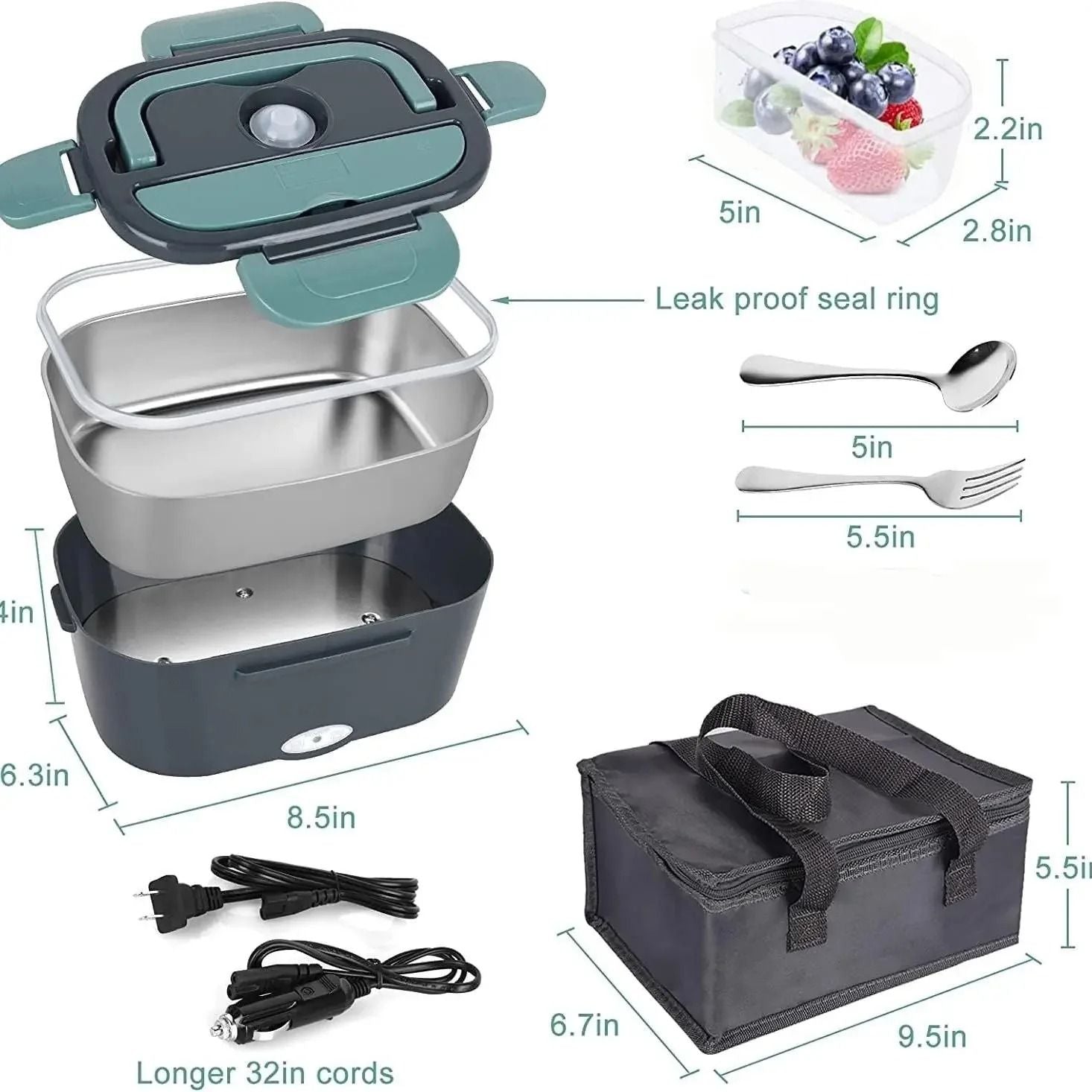 Electric Lunch Box Portable Food Warmer For Car And Home Use 4