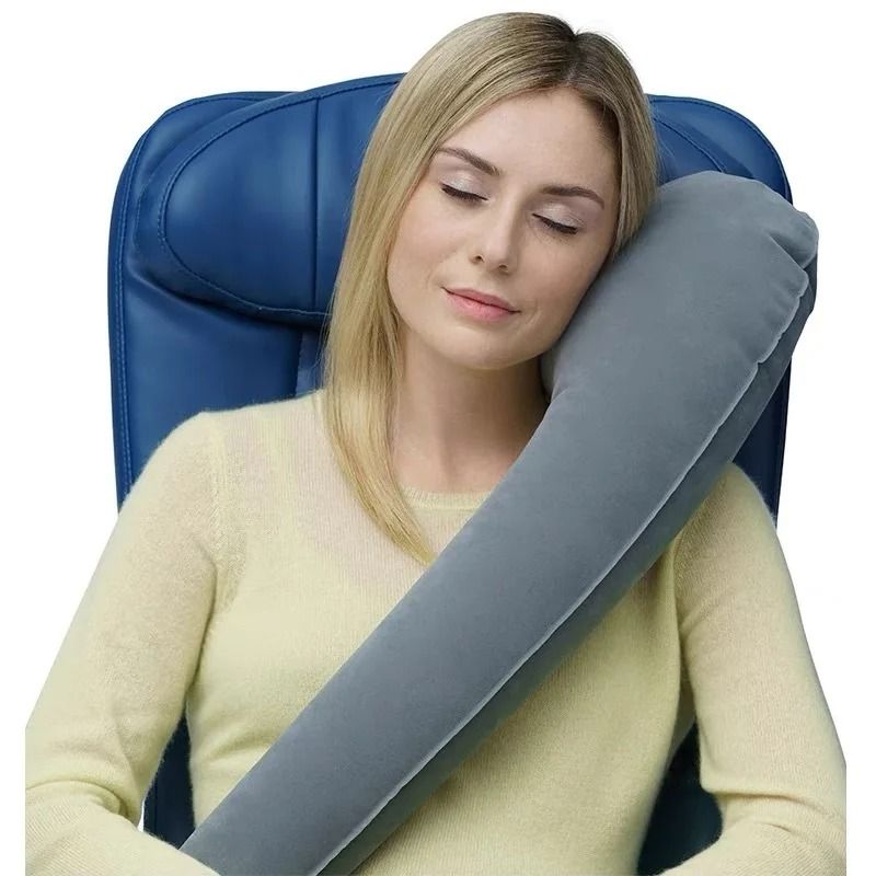 Inflatable Travel Pillow for Side Sleeping in Cars, Planes, and Trains