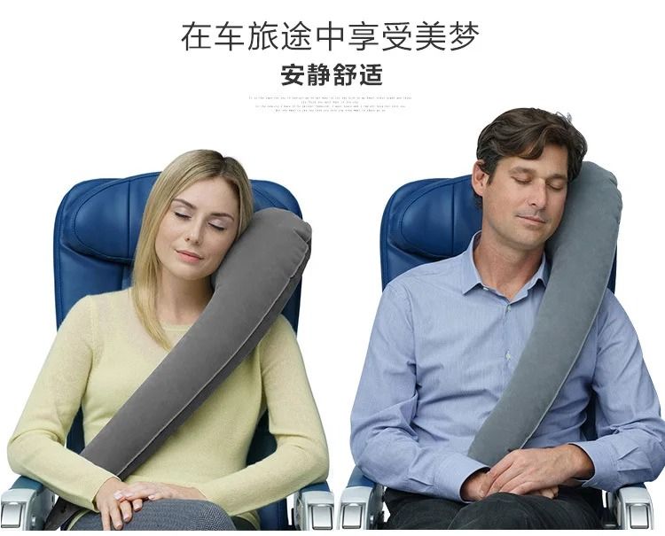 Inflatable Travel Pillow For Side Sleeping In Cars Planes And Trains 4