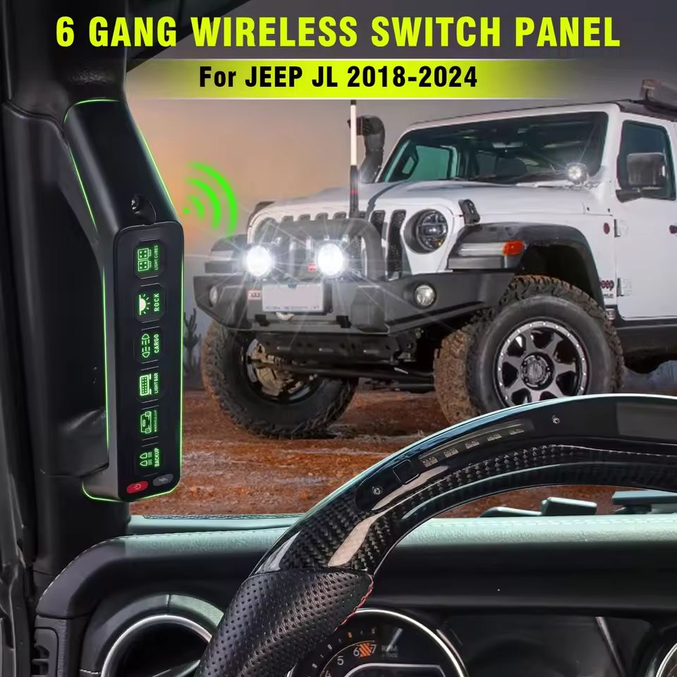 Jeep JL 6 Gang Wireless Grab Handle Switch Panel For Wrangler And Gladiator 2018 To 2023 1