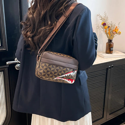 Creative Shark Mouth Crossbody Bag, Simple Coin Purse, Casual Fashion Mobile Phone Bag, Small Square Shoulder Purse