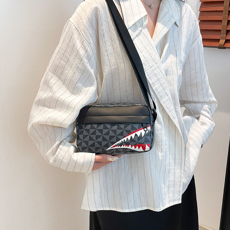 Creative Shark Mouth Crossbody Bag, Simple Coin Purse, Casual Fashion Mobile Phone Bag, Small Square Shoulder Purse