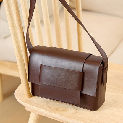 Fashionable Soft Leather Woven Crossbody Bag, Tofu Cowhide Shoulder Bag, Small Square Niche Design Purse