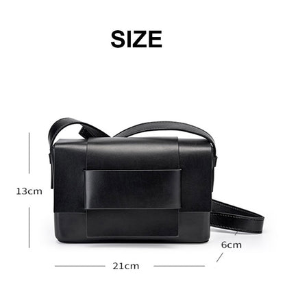 Fashionable Soft Leather Woven Crossbody Bag, Tofu Cowhide Shoulder Bag, Small Square Niche Design Purse