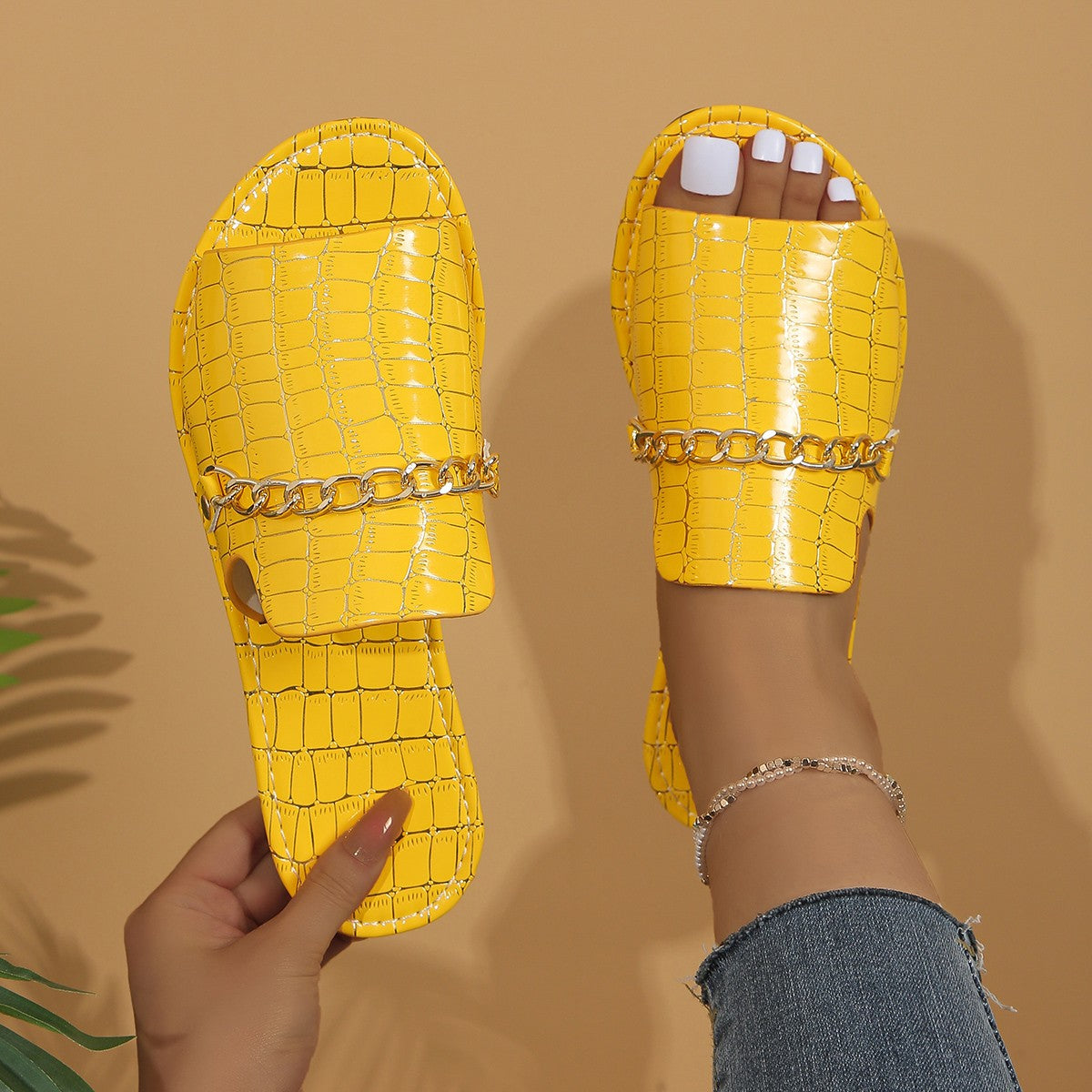Summer And Autumn Opentoed Flipflops Flat Wedge Sandals For Women Breathable Beach Flip Flops Casua 3