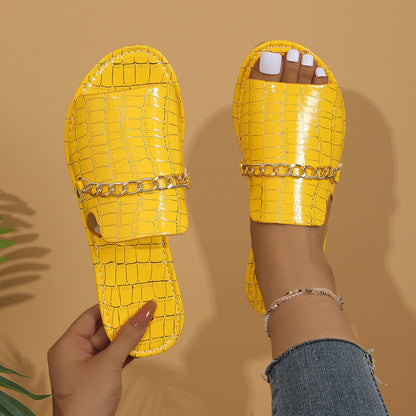 Summer And Autumn Opentoed Flipflops Flat Wedge Sandals For Women Breathable Beach Flip Flops Casua 3