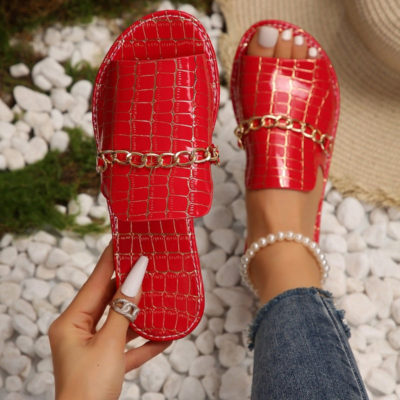 Summer And Autumn Opentoed Flipflops Flat Wedge Sandals For Women Breathable Beach Flip Flops Casua 4