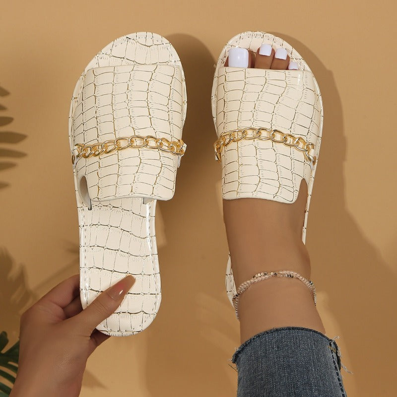 Summer And Autumn Opentoed Flipflops Flat Wedge Sandals For Women Breathable Beach Flip Flops Casua 7