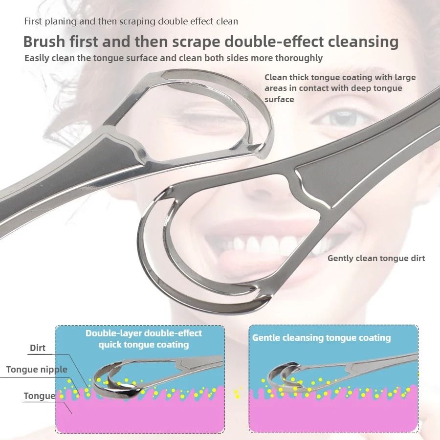 Reusable Stainless Steel Tongue Scraper For Oral Hygiene And Fresh Breath 3