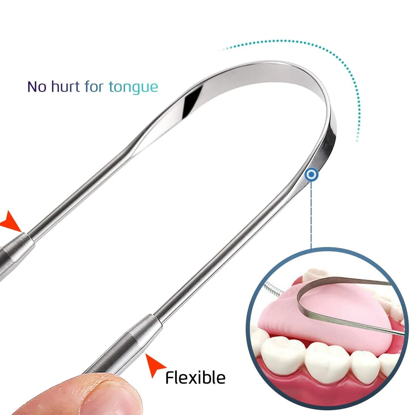 Reusable Stainless Steel Tongue Scraper For Oral Hygiene And Fresh Breath 4