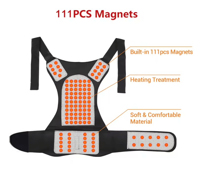 Tourmaline Magnetic Self Heating Lumbar Vest Waist Brace For Posture Correction And Pain Relief 2