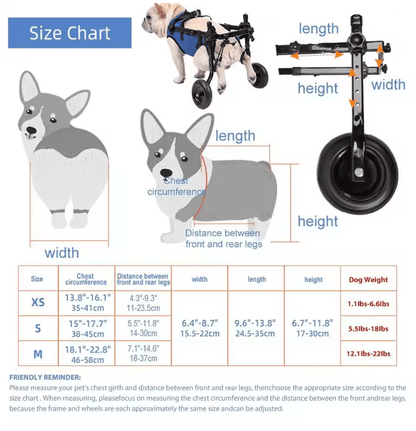 Pet Mobility Aid Adjustable Wheelchair For Disabled Rear Legs 1