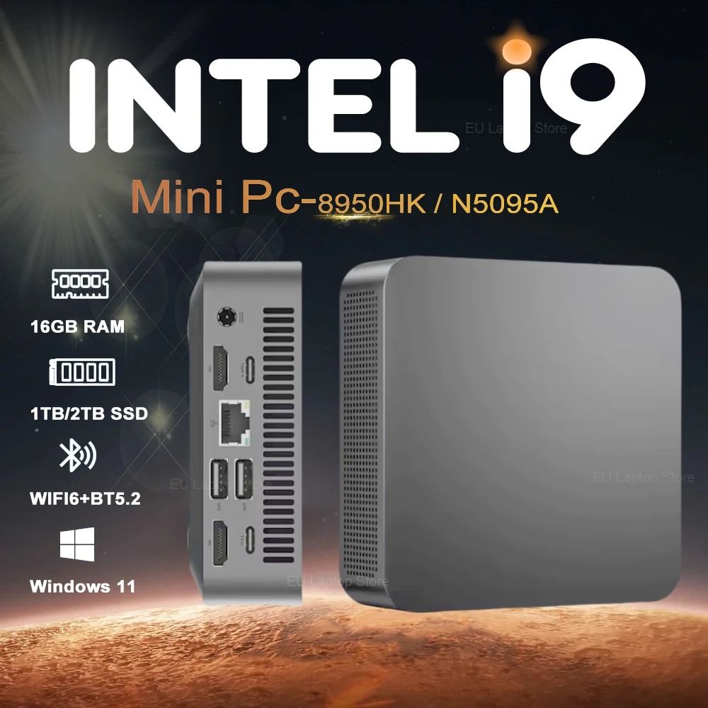Portable i9 Mini Desktop PC with Windows 11 and High-Speed SSD Storage