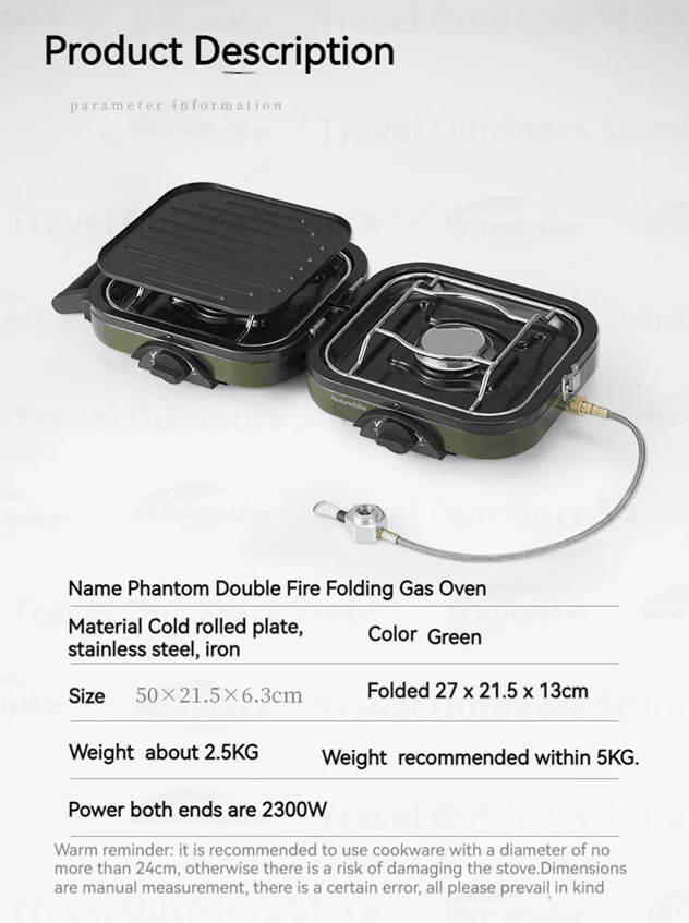 Naturehike Double Burner Folding Gas Stove Portable Outdoor Camping Cooker 3