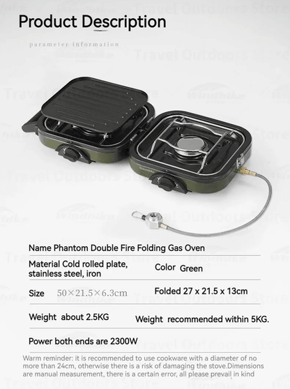 Naturehike Double Burner Folding Gas Stove Portable Outdoor Camping Cooker 3