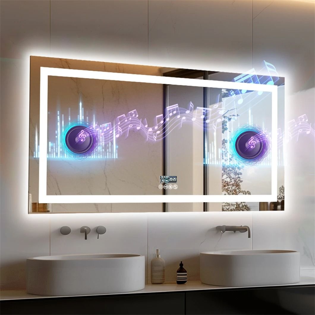 Smart LED Bathroom Mirror With Bluetooth And Anti Fog Display 1