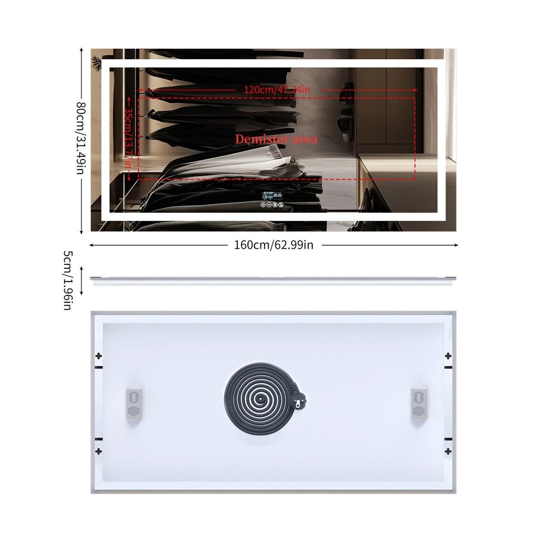 Smart LED Bathroom Mirror With Bluetooth And Anti Fog Display 9