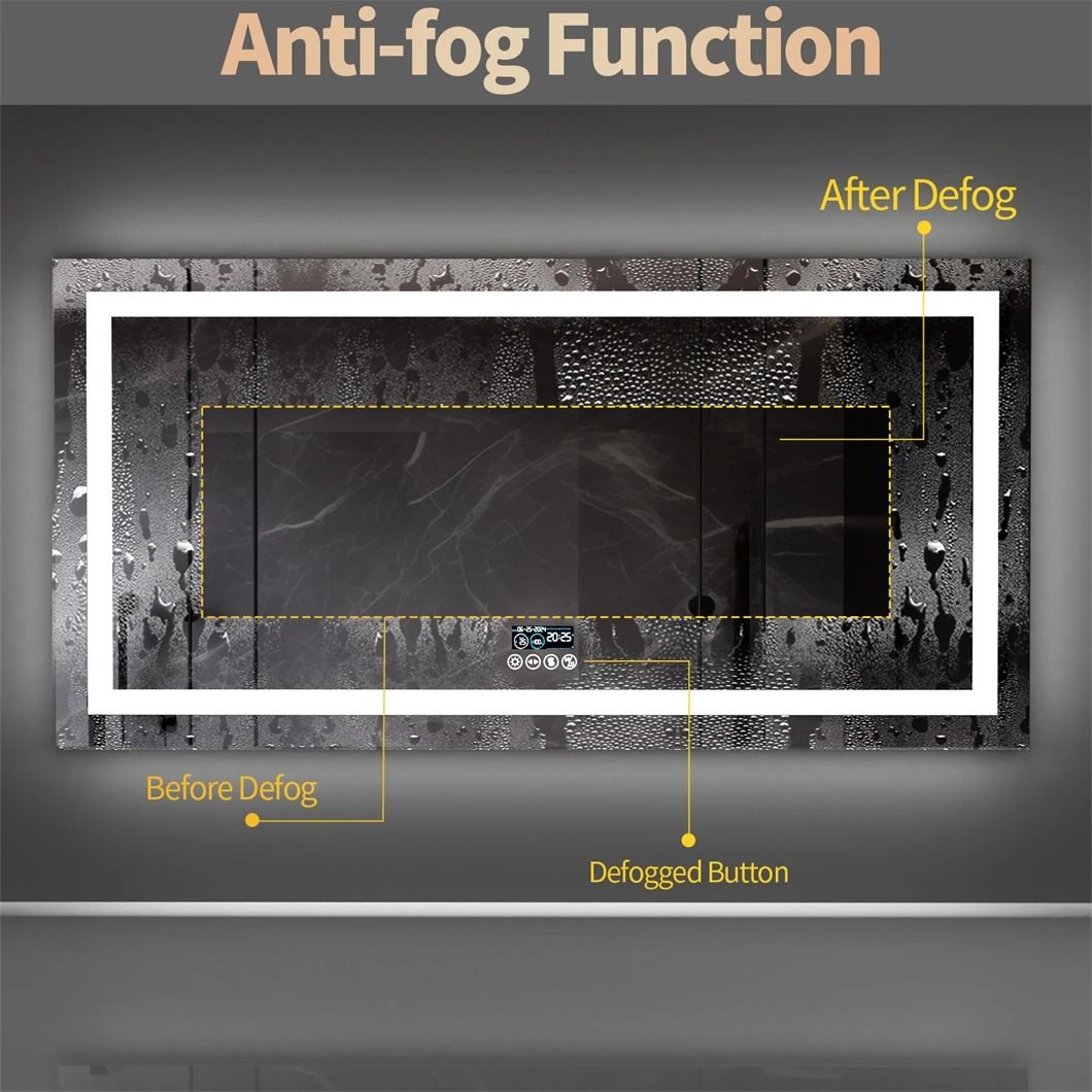 Smart LED Bathroom Mirror With Bluetooth And Anti Fog Display 3