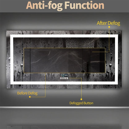 Smart LED Bathroom Mirror With Bluetooth And Anti Fog Display 3