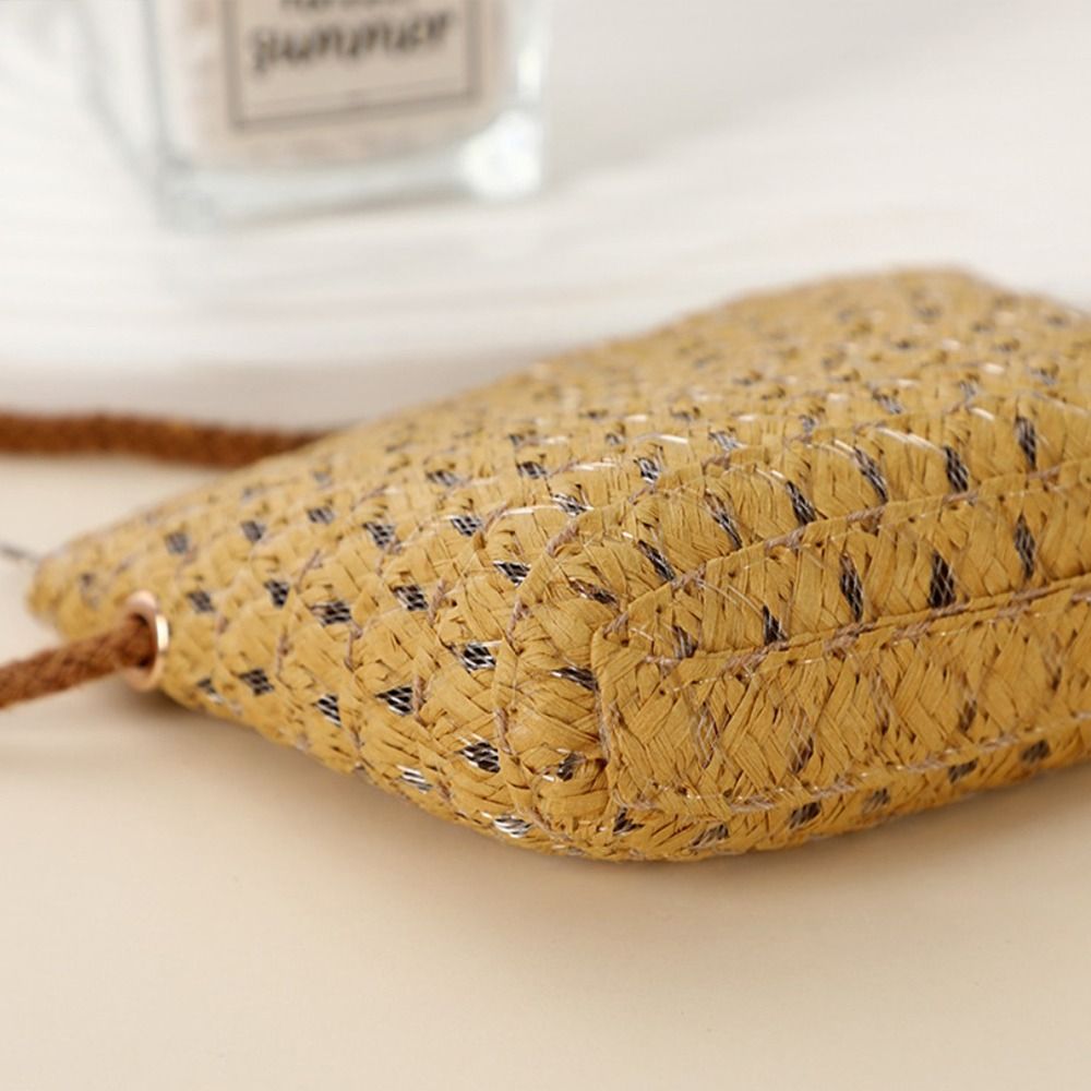 Mini Straw Bag for Summer, Hollow Handwoven Crossbody Bag, Shoulder Handbag, Kid Beach Purse, Wallet for Women and Girls