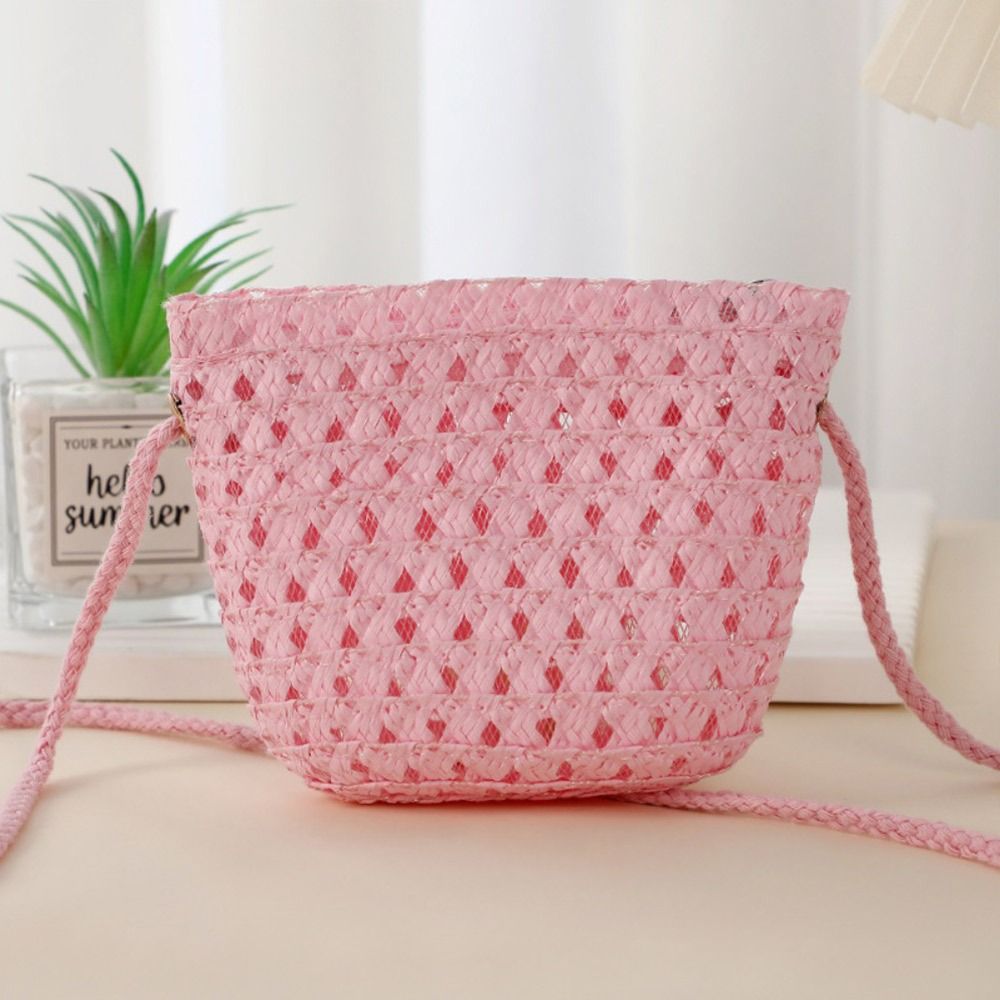 Mini Straw Bag for Summer, Hollow Handwoven Crossbody Bag, Shoulder Handbag, Kid Beach Purse, Wallet for Women and Girls