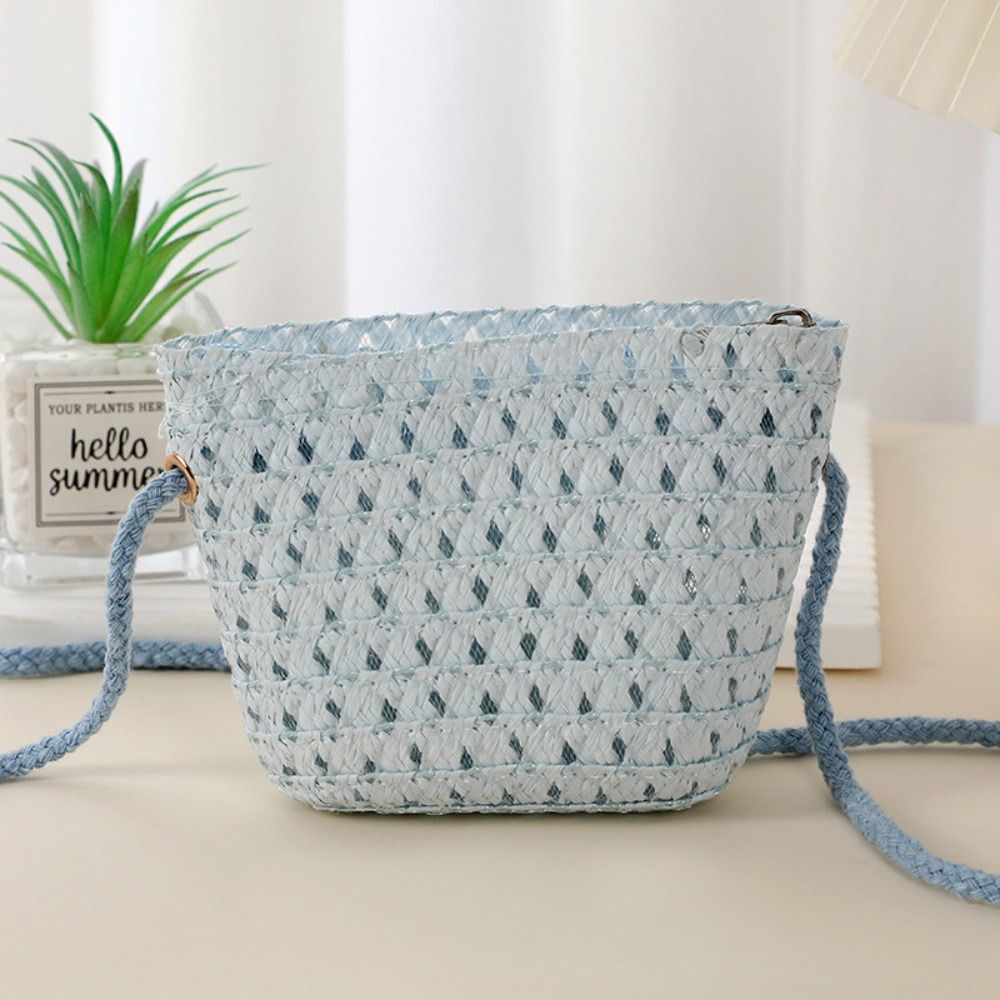 Mini Straw Bag for Summer, Hollow Handwoven Crossbody Bag, Shoulder Handbag, Kid Beach Purse, Wallet for Women and Girls