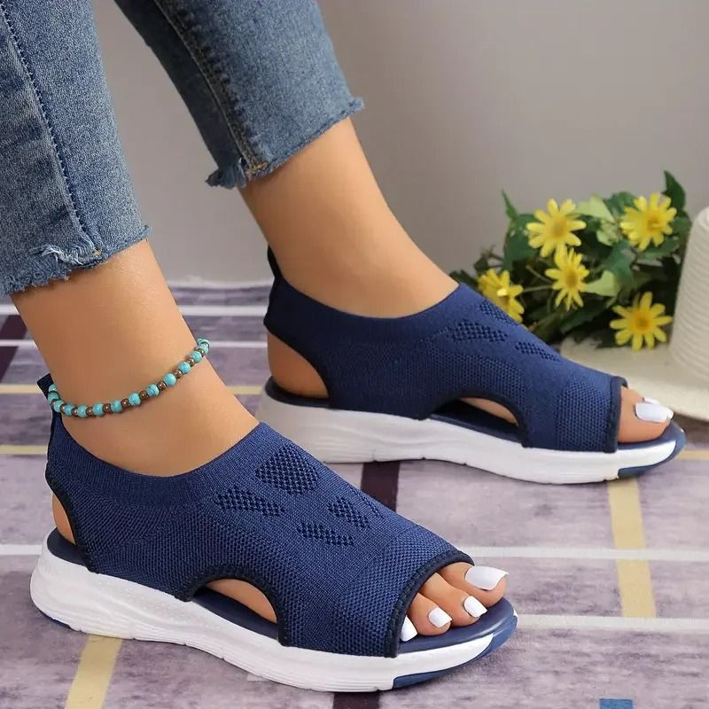 Breathable Mesh Open Toe Sandals With Thick Sole For Women 6