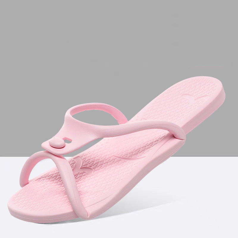 Adults Portable Trip Travel Sandals Women's Folding Slippers, Beach Non slip EVA Shoes, Couples Indoor Soft Slides