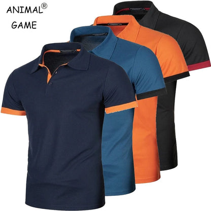 Lightweight Short Sleeve Polo Shirt for Men with Lapel Collar