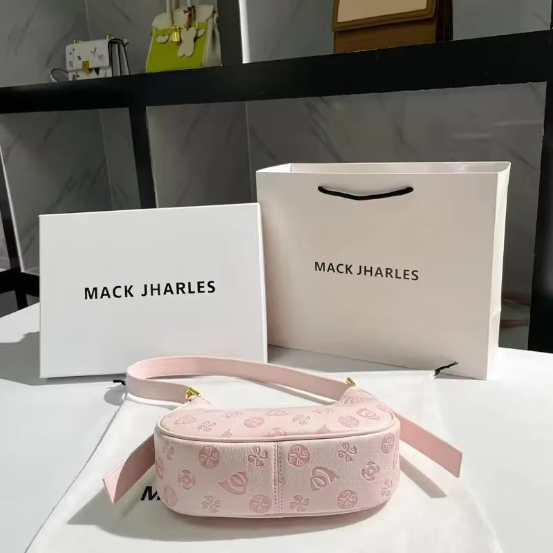 Summer Women Shoulder Bag, Trendy Pink Underarm Purse, Cute Lawson Commuter Handbag with Comfortable Top Handle