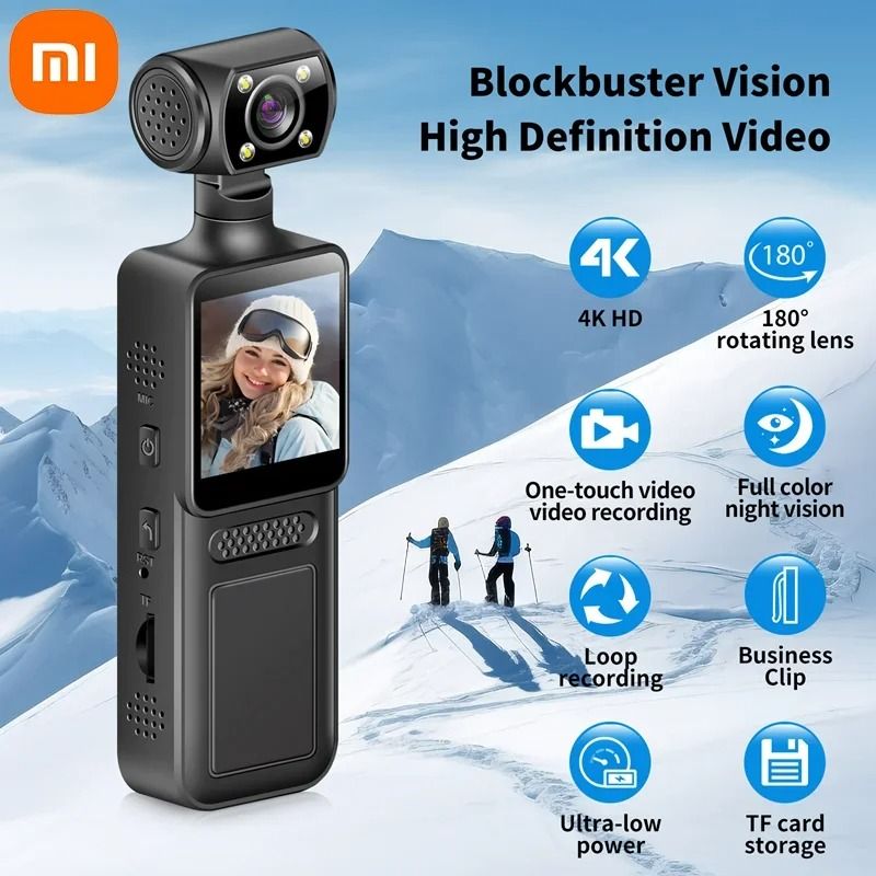 8K HD Pocket Camera With 180 Degree Rotating Lens And Night Vision 2