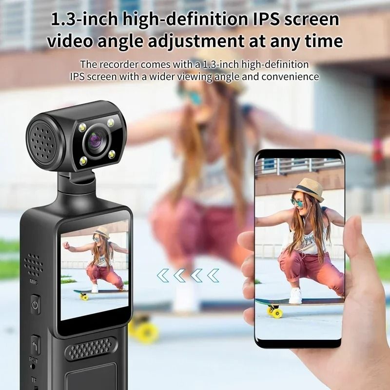 8K HD Pocket Camera With 180 Degree Rotating Lens And Night Vision 5