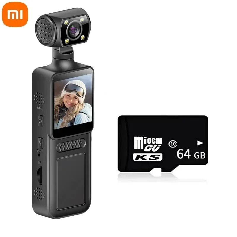 8K HD Pocket Camera With 180 Degree Rotating Lens And Night Vision 8