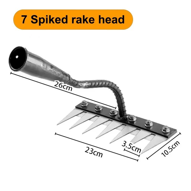 Heavy Duty Iron Garden Rake With 5 To 8 Teeth For Soil Loosening And Weeding 9